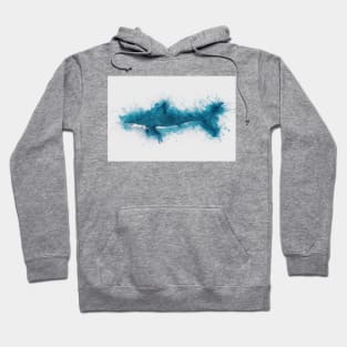 Cool Blue Shark Watercolor Art for the Ocean Lovers and Anglers Hoodie